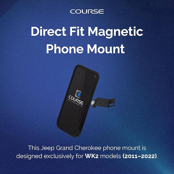 Course Motorsports Direct Fit Magnetic Phone Mount | Jeep Grand Cherokee Phone Holder | Magnetic Phone Holder | MagSafe Compatible | Compatible with Jeep Grand Cherokee WK2 (2011-2022)