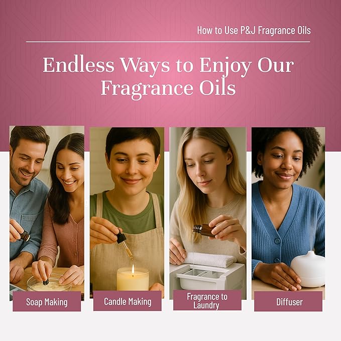 P&J Trading Fragrance Oils for Diffusers for Home Love Set Fragrance Scents for Candle Making - Soap Making Supplies - Car Diffuser Scents - Essential Home Gift Set - Amber, Lotus Blossom & More