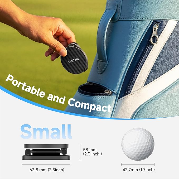 Upgraded Magnetic Golf Cart Phone Holder, Two-Fold 360° Rotating, Compatible for MagSafe iPhone or Samsung Android Devices, Golf Cart Accessory Fits EZGO Club Car Yamaha Gifts