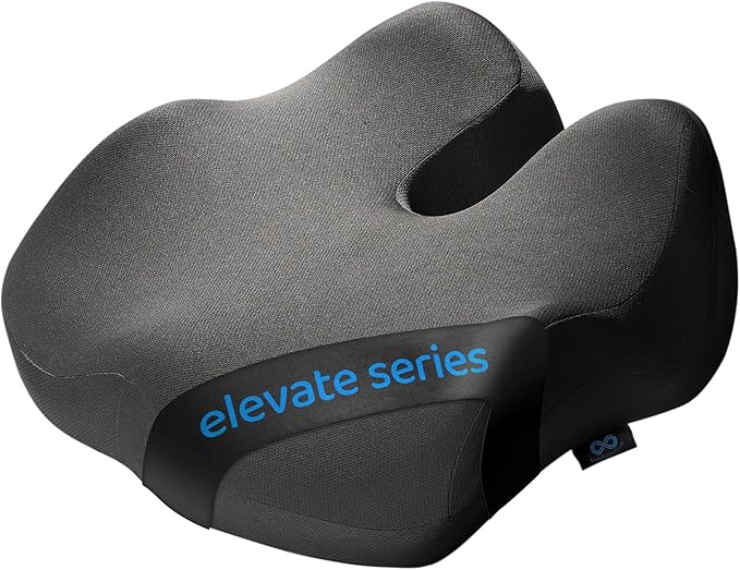 Everlasting Comfort Elevate Series Doctor Recommended Memory Foam Seat Cushion for Office Chairs & Car - Ergonomic Office Desk Accessories - Cushions for Tailbone Pain Relief, Sciatica