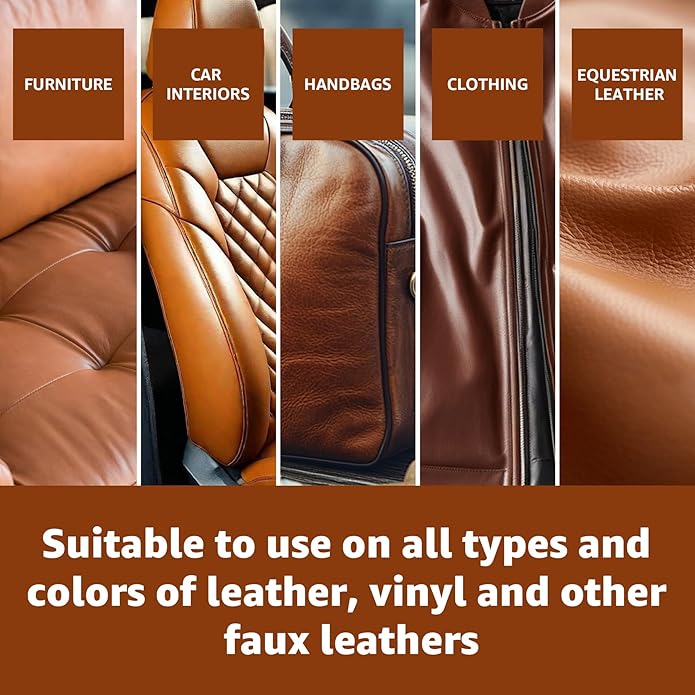 Leather Cleaner and Conditioner Kit | Leather Cleaner for Car Seats,Sofas,Furniture,Shoes,Boots,Bags | pH-Balanced,Restores,Protects | 2 x 16 oz Bottles