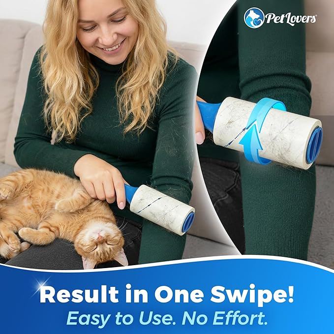 PetLovers Extra Sticky Lint Roller Mega Value Set 900 Sheets for Pet Hair Removal and Clothes, Dog and Cat Lint Remover, 10 Pack
