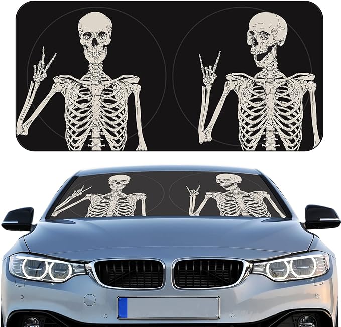 Windshield Sun Shade Foldable Car Front Window Covers for Car Accessories Sun Heat UV Rays Visor Protector Protection for Universal Cars SUV Truck(Skeleton)