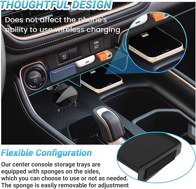 Center Console Organizer Compatible with 2023-2025 2026 Toyota Grand Highlander Interior Accessories, Console Organizer Tray for Cell Phone and Vehicle Key