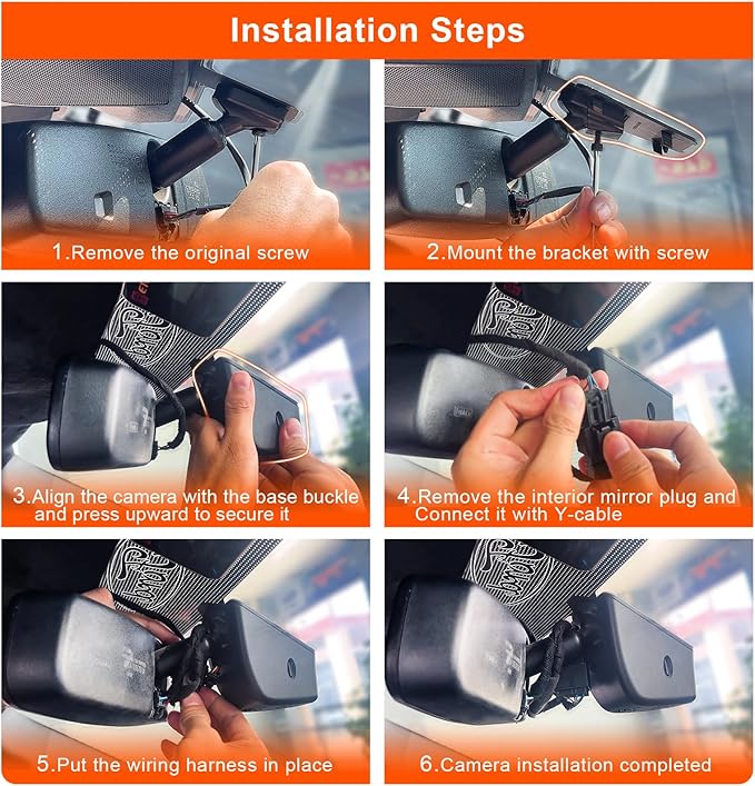 Mangoal 4K Dash Cam Fit for Ford Mustang S550 2015-2021(No a Big Cover), EcoBoost Premium GT Premiun Bullitt V6(Model B), Does Not Fit Ford Mustang S650 2024, WiFi & App, 64GB Card