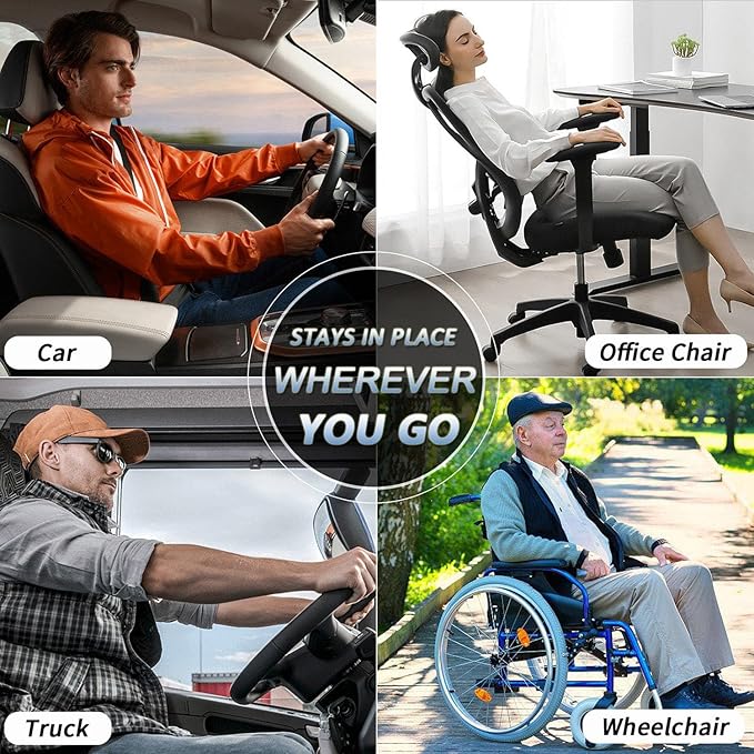 Wedge Car Seat Cushions for Driving, Adult Booster Seat Cushion for Car Truck Driver, Memory Foam Butt Cushion for Office Chair Wheelchair Home, Mesh Beige