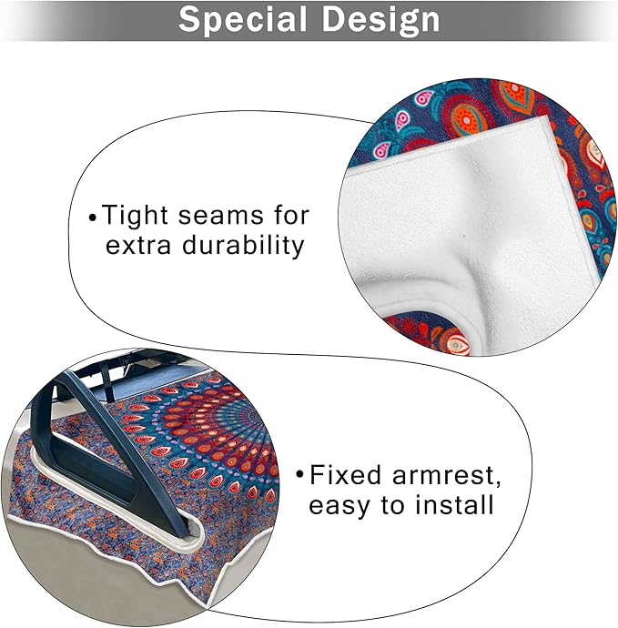 ENYORSE Golf Cart Seat Covers - Ethnic Style Golf Cart Towel Blanket for 2/4 Seater, Soft & Breathable Microfiber, Keeps Seats Cool & Comfortable, 51”x31”, Fits EZGO/Yamaha/Club Car