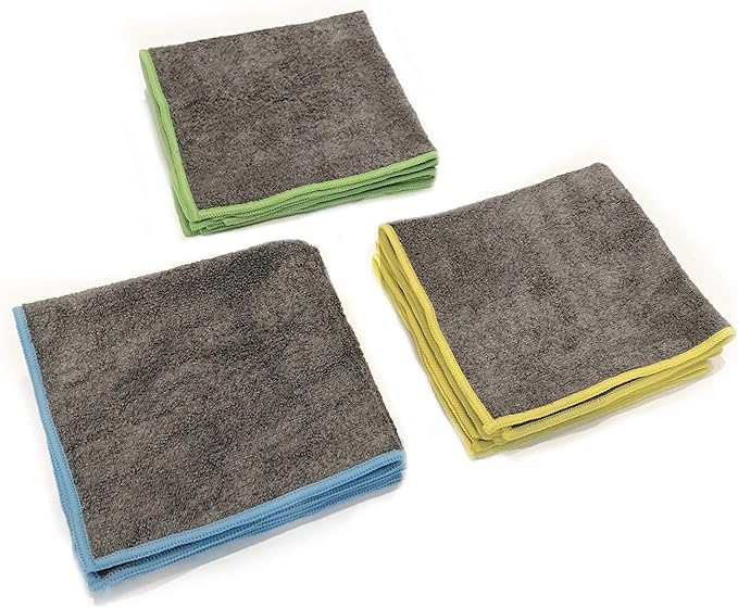Platinum Series Microfiber Cleaning Cloth, Large Extra-Absorbent Lint-Free Streak-Free Scratch-Free Automotive Microfiber Towel for Car Washing, Windshield, Interior, Exterior, Electronics, Pack of 10