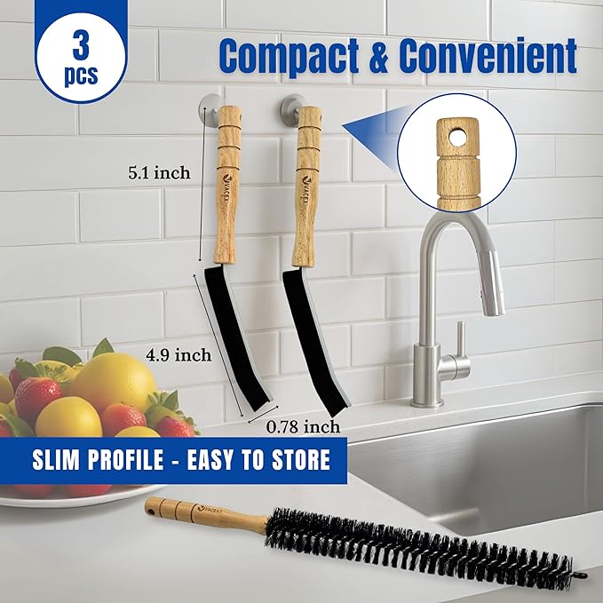 Dryer Lint Brush Vent Trap Cleaner, Refrigerator Condenser Coil Brush & Crevice Gap Cleaning Brush (2PCS) for Household Use - Grout Scrub Brush, House Cleaning Supplies, Home Essentials