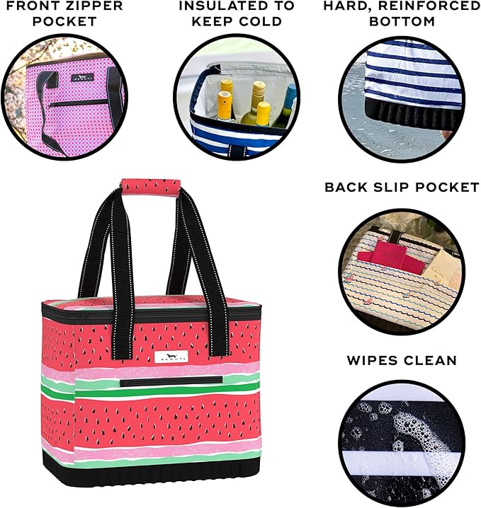 SCOUT The Stiff One - Large, Soft, Lightweight, Insulated Cooler with Hard Bottom, Beach, Family, Travel, Picnic Cooler