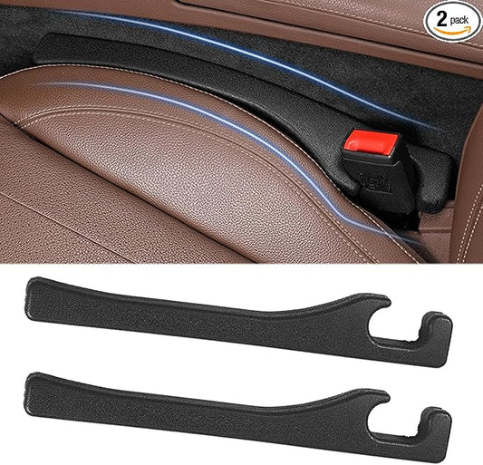 2 Pack Car Seat Gap Filler, Universal Fit Car Seat Gap Plug to Fill The Gap Between Seat and Console, Car SUV Truck Accessories Interior Fit Organizer Stop Cellphone Wallet Keys Coins from Dropping