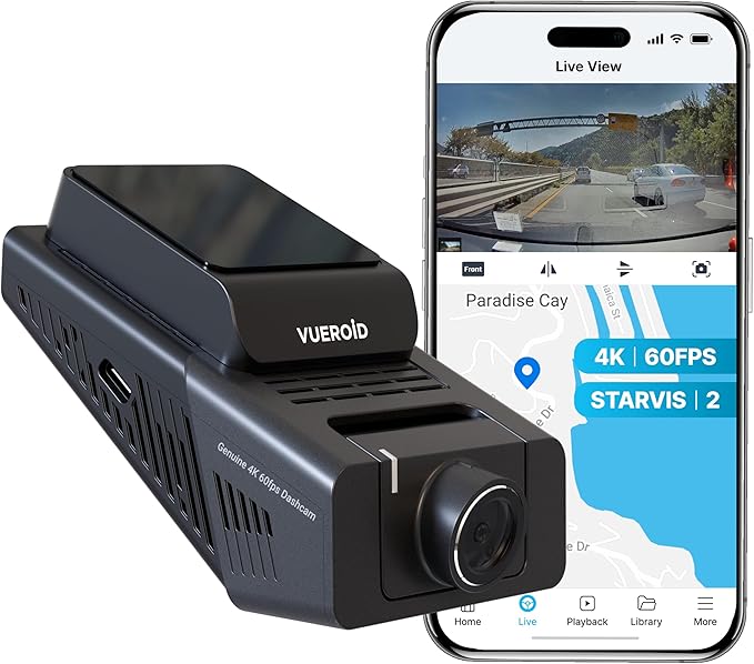 S1 4K Infinite 1 Channel Dash Cam Front Car Camera, 4K Dash Camera for Cars, STARVIS 2, Night Vision, 24/7 Parking Mode, 5G WiFi GPS, Car Surveillance Camera