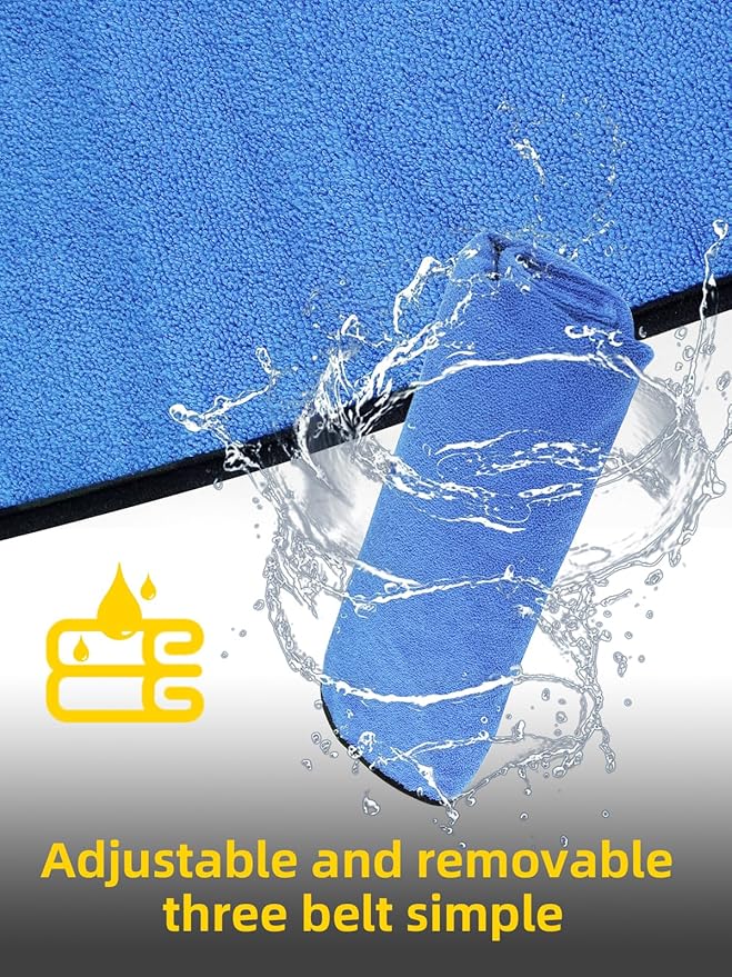 ZIMABLUE 1PC Waterproof Towel Car Seat Cover - 525g Heavy Duty 3-Layer Microfiber Sweat Protector for Bucket Seats - Non-Slip Machine Washable Universal Fit for Gym, Yoga, Beach, Pets & Outdoors-Blue