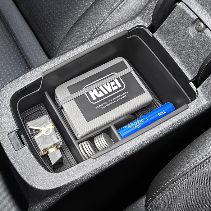 HGWEI Center Console Organizer Tray Compatible with 2024 2025 2026 Chevrolet Trax and 2024-2026 Buick Envista Interior Accessories Insert Armrest Secondary Storage Box Coin Holder, Black