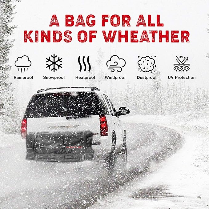 Hitch bag - 100% Waterproof Large Hitch Tray Cargo carrier bag 59" x 24" x 24" (20 Cu Ft) + Storage Bag