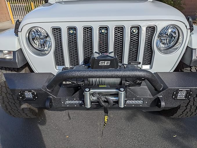 iJDMTOY 3pc Set Pre-Runner Style 12-SMD Xenon White LED Grille Clearance Light Kit Compatible with Jeep Wrangler JL or Gladiator JT