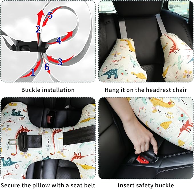 Car Pillow for Kids,H-Shape Travel Pillow for Child Sleeping Neck Shoulder Support Car Seat Pillow A Sleeping Artifact Suitable for Road Trips of Adults and Children Travel Pillow for Kids