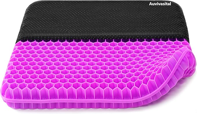 Plus Size Gel Seat Cushion for Long Sitting, Extra Large and Thick, Seat Cushion for Back, Hip, Sciatica, Tailbone Pain Relief, Use for The Office, Wheelchair, Car, Recliner, Truck.(Rose red)