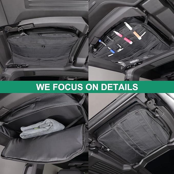 Car Sunroof Organizer Bag Compatible with 2024 2025 Hummer EV Hardtop Roof Panel Storage Bag Waterproof Foldable Multi-Function Car Rooftop Carrier Sunroof Storage Bags (Rear Top Roof Glass-Left)
