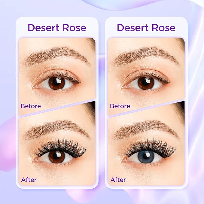 Lash Extension Kit DIY Lash Clusters Kit Eyelash Extensions Individual Lashes Extensions with (BondSeal,Tweezers,Remover,168PcsDesert Rose,8-16)