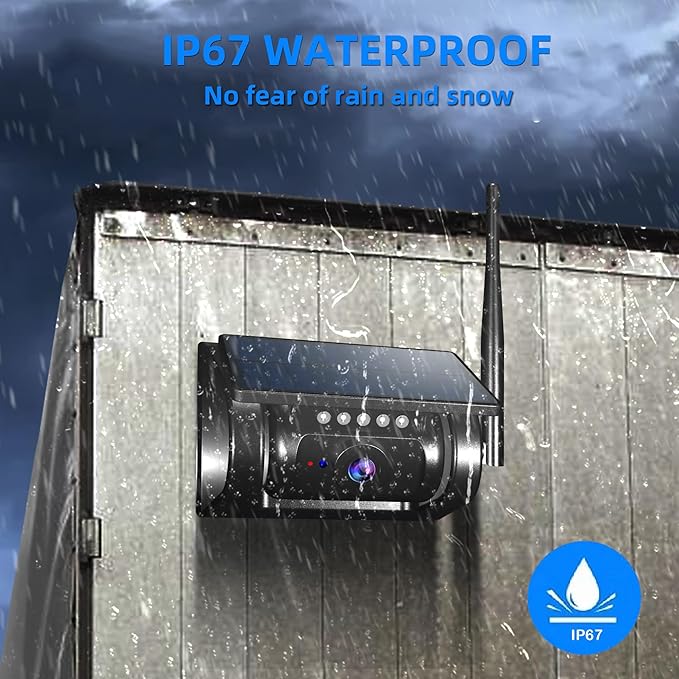 WiFi Magnetic Solar Wireless Backup Camera, 10000mAh Rechargeable 1080P Rear View Camera for Truck RV Trailer Camper Car, Night Vision IP67 Waterproof, App for Phone iOS Android