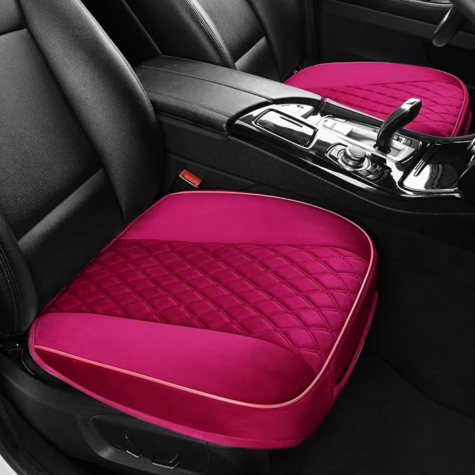West Llama Front Car Seat Cover Protector, Comfortable Velvet Bottom Seat Cover Fits 95% of Vehicles,Cars,SUVs,Sedans,21.26 × 20.86 Inch(2PC-Pink)