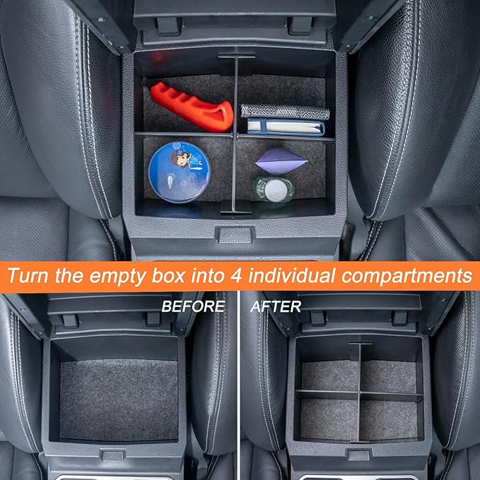 JKCOVER 2PCS Center Console Organizer Compatible with 2024 2025 2026 Toyota Tacoma(4th Gen) Center Console Tray and Divider Storage Accessories