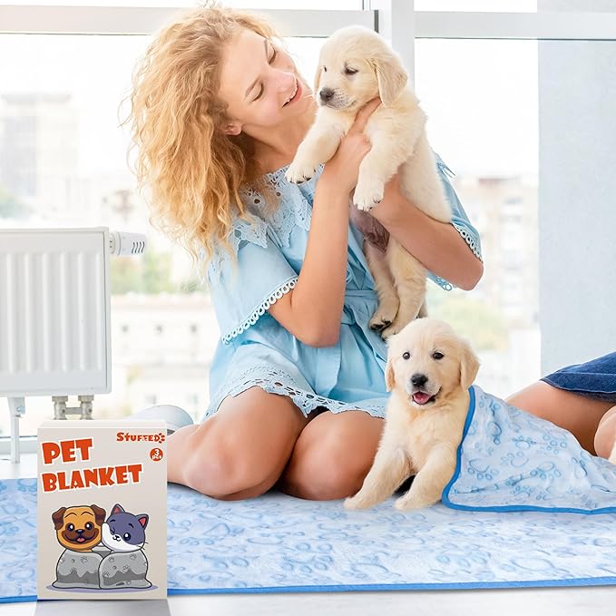 Stuffed Dog Blanket, Premium Soft Throw Flannel Fleece Blanket for Medium Small Dogs, Pet Puppy Blankets for Kitten Cat, Christmas Pet Gift for Bed Cover, Couch, Crate (42x66 inch (Pack of 1))
