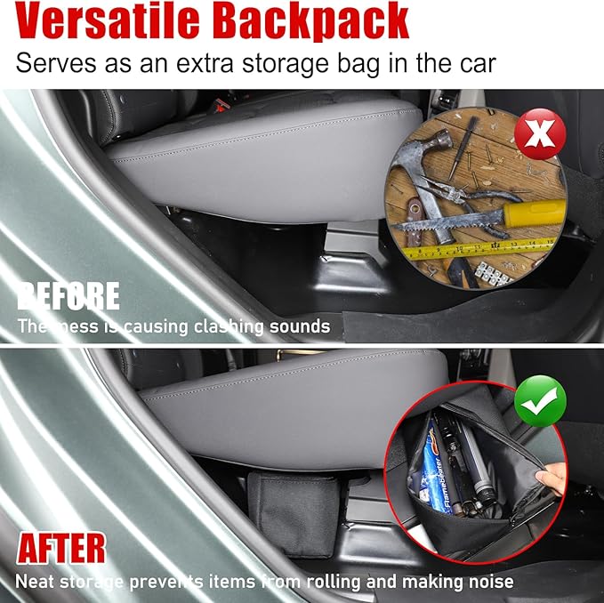 Under Seat Organizer for Hummer EV Accessories Backseat Rear Hidden Under Seat Storage Bags Portable Waterproof Foldable Storage Tool with Handle for Hummer EV SUV Pickup 2024 2025 2026