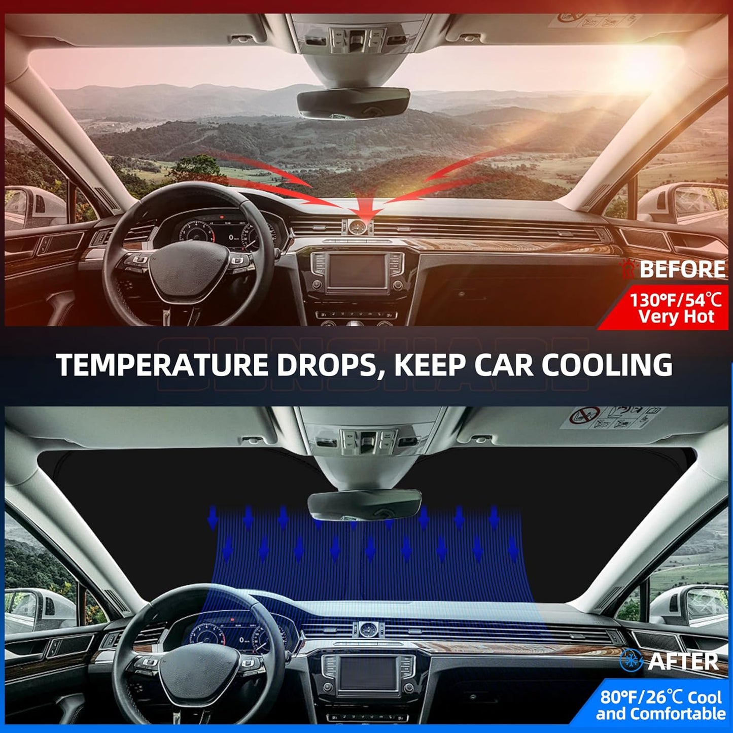 Windshield Sun Shade for Kia K5 2021-2025 Foldable Sunshade Custom Fit Front Window Car Interior Accessories Protector Blocks UV Rays