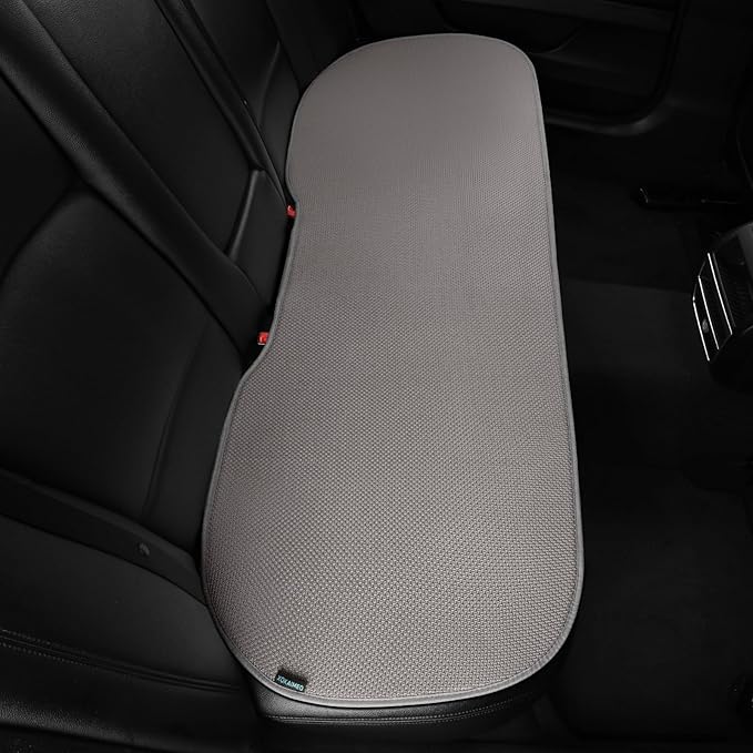 All Season Rear Bench Car Seat Covers Grey - Breathable Car Seat Protectors with Anti Slip Bottom - Durable Auto Seat Cushions Universal Fit for Vehicles Cars SUV Trucks Size M