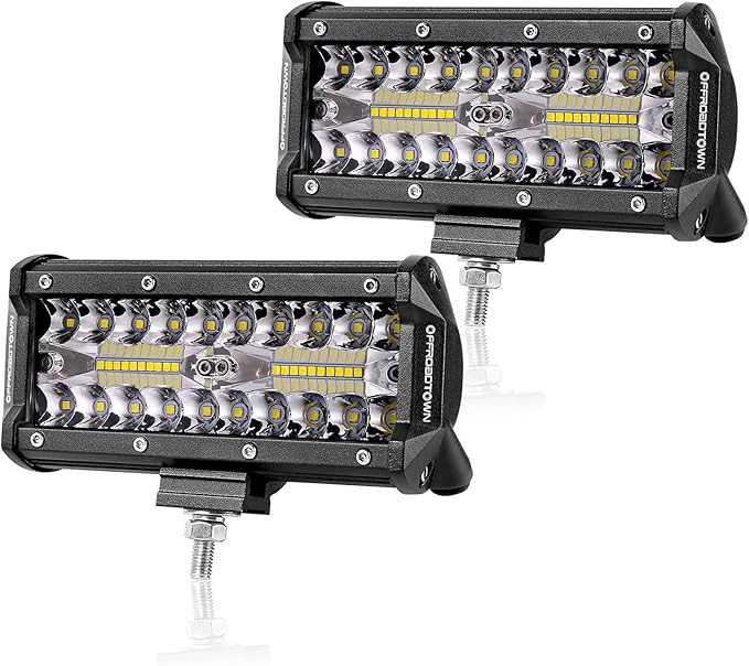 LED Pods, OFFROADTOWN 2pcs 6inch 240W LED Light Bar Off Road Driving Lights LED Work Light Spot Flood Combo Fog Light Waterproof Cubes for Truck Boat Pickup UTV ATV Marine Motorcycle