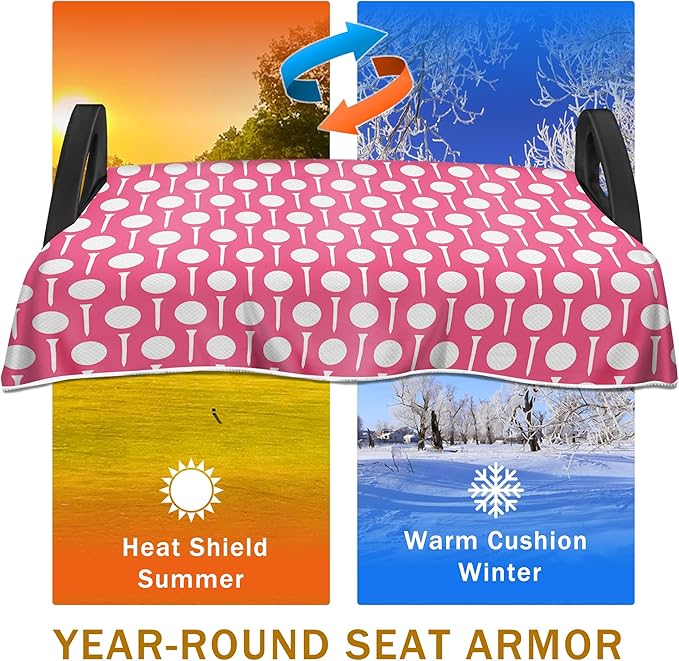 YOKYHOM American Flag Golf Cart Seat Covers for 2/4-Seater, Patriotic USA Seat Towel Blanket Keeps Seats Cool & Clean for Summer, Microfiber Fits EZGO, Club Car, Yamaha, 51"x31"