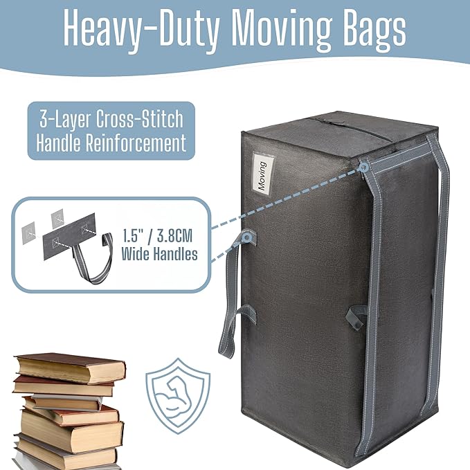 VENO 2 Pack Heavy Duty Moving Bags with Backpack Straps, Zippers & Handles, Extra Large Packing Bags for College Dorm Essentials, Moving Supplies Alternative to Cardboard Moving Boxes