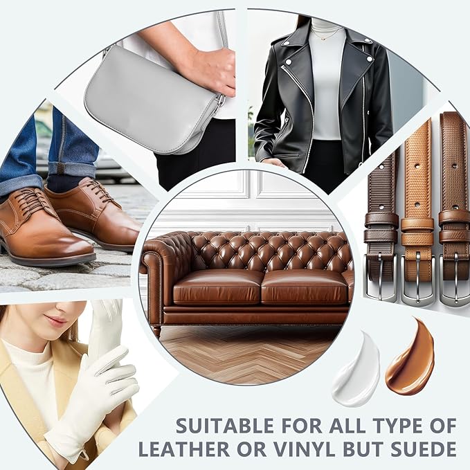 Leather Recoloring Balm with 100ml Mink Oil Conditioner | Black Repair Kit, Dye & Color Restorer for Furniture, Sofa, Car Seats, Bags | Restore Faded & Scratched Surfaces