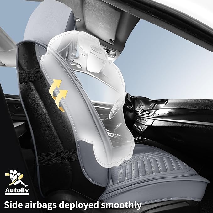 Nappa Leather Car Seat Covers Full Set, Gray Car seat Protector 5 Seats, Waterproof Car Seat Cushion, Universal Automotive Seat Covers Fit for SUV Truck Pick-up Sedan, Front and Rear