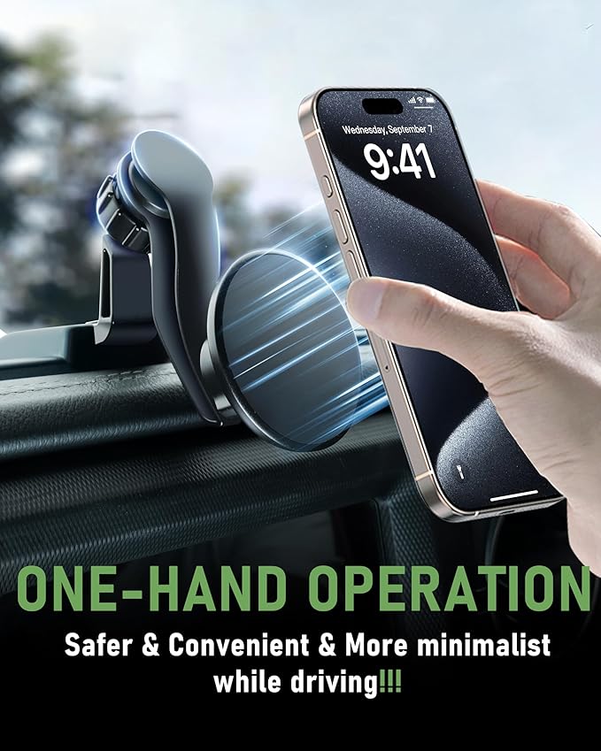 Magnetic Phone Mount for Jeep 2018-2023 Wrangler JL JLU & Gladiator JT - Dashboard Phone Holder with Magsafe for Jeep Wrangler & Gladiator Accessories (Not for 4XE)