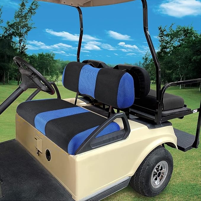 Golf Cart Front Seat Cover Kit, Fit for Club Car DS OEM Ordinary Seat Cushion, No Need to Use Gun Nails, Golf Cart Washable Seat Cover, Cool in Summer and Warm in Winter