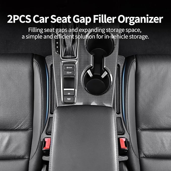 4 Pack Car Seat Gap Filler, Car Seat Gap Plug to Fill The Gap Between Seat and Console, Universal Car Seat Gap Filler Organizer Crevice Blocker Stop Things from Dropping
