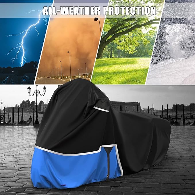 Waterproof Motorcycle Cover Replace for Indian Chieftain/Challenger, 420D Oxford Cloth Customized Motorcycle Cover for Snow Rain Dust Protection