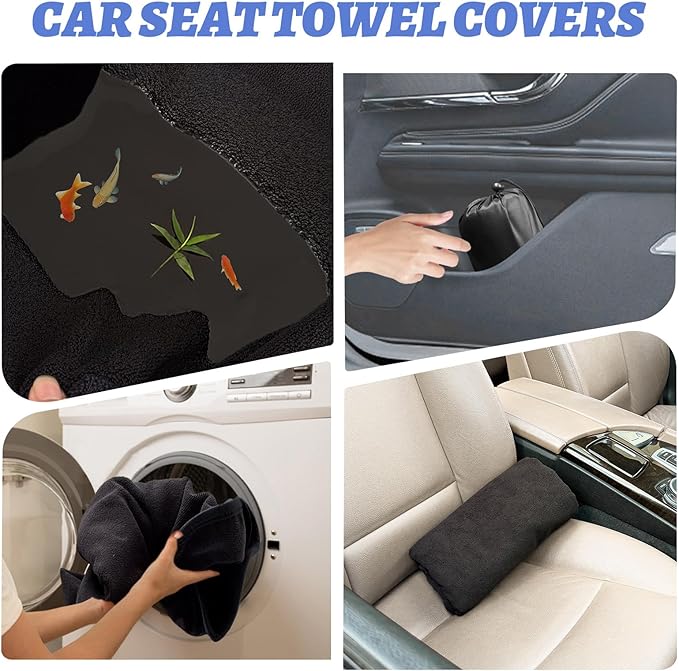 Car Front Seat Cover: Waterproof & sweatproof, fits all cars/SUVs/trucks. Ideal for gym, sports & beach. 3-layer non-slip, easy machine wash. Shields seats from stains & wetness. (Black, 1Pcs)