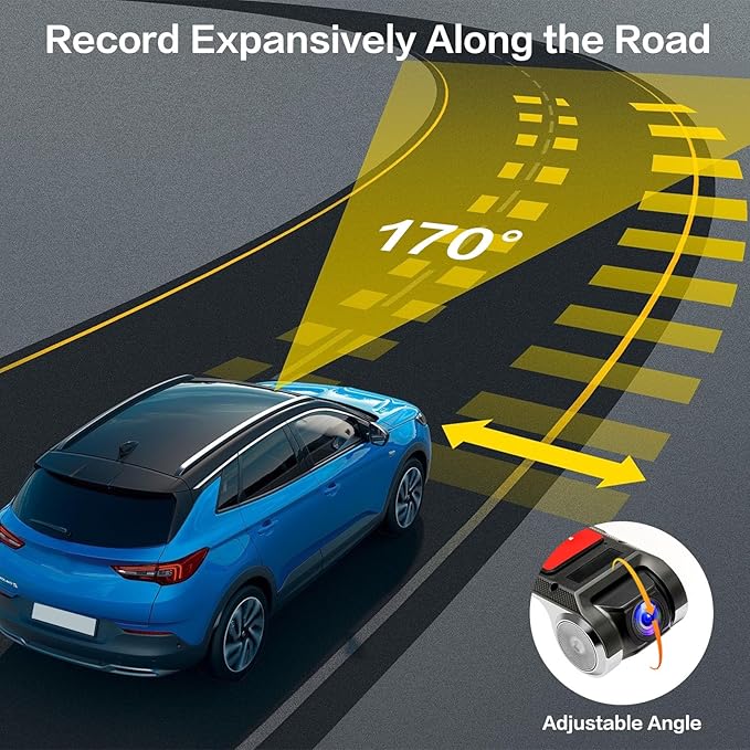 Hikity USB DVR On-Dash Camera - Loop Recording Dash Camera for Cars with 32GB SD Card 24H Parking Mode Driving Recorder LDWS FCWS Dash Cam for Android Radio Stereo GPS DVD