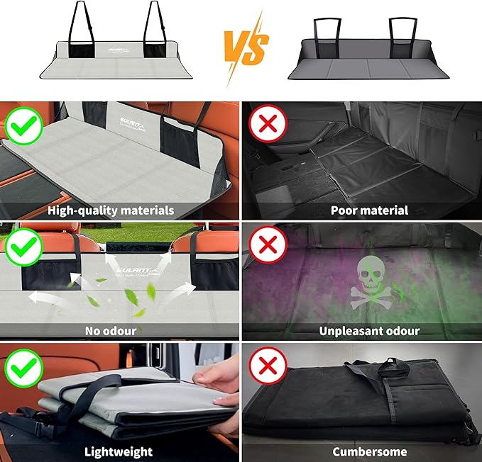Portable Air Mattresses for Sleeping,Car Rear Seat Mattress Extension Plate,Folding Car Bed Mattress,Increase Travel Trunk Space & Car Bed Camping Space for Car/SUV/Model Y/3-Camping Essential ﻿