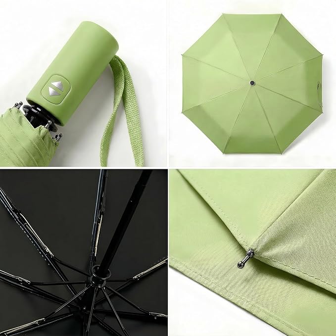BAODINI Small UV Protection Travel Umbrella Compact for Rain and Sun UPF 50+ Windproof Portable 42 inch Umbrella for Women and Men
