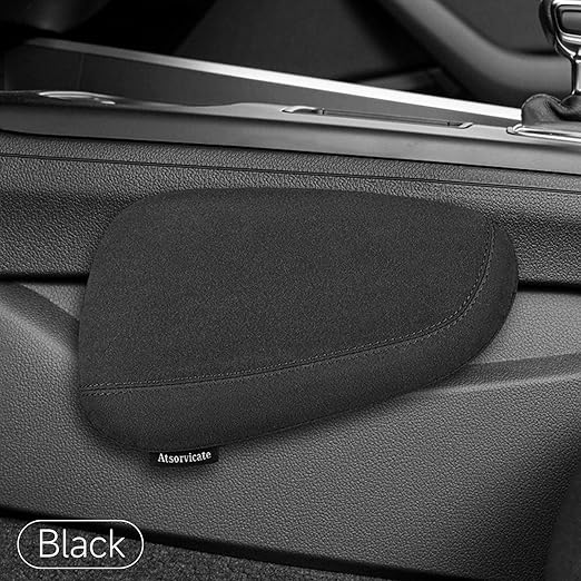 Alcantane style car leg knee pads memory foam car center console knee cushions car leg pads protect knee and leg elbow pads car copilot Universa version (Black line right leg pad)