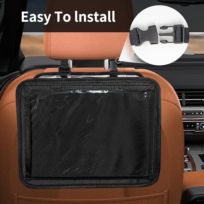 Car Seat Back Organizer Tablet Holder, Vehicle Front Seat, Personal Travel Storage Bag For Adults & Kids Car Accessories Interior & Travel Essentials(Black)