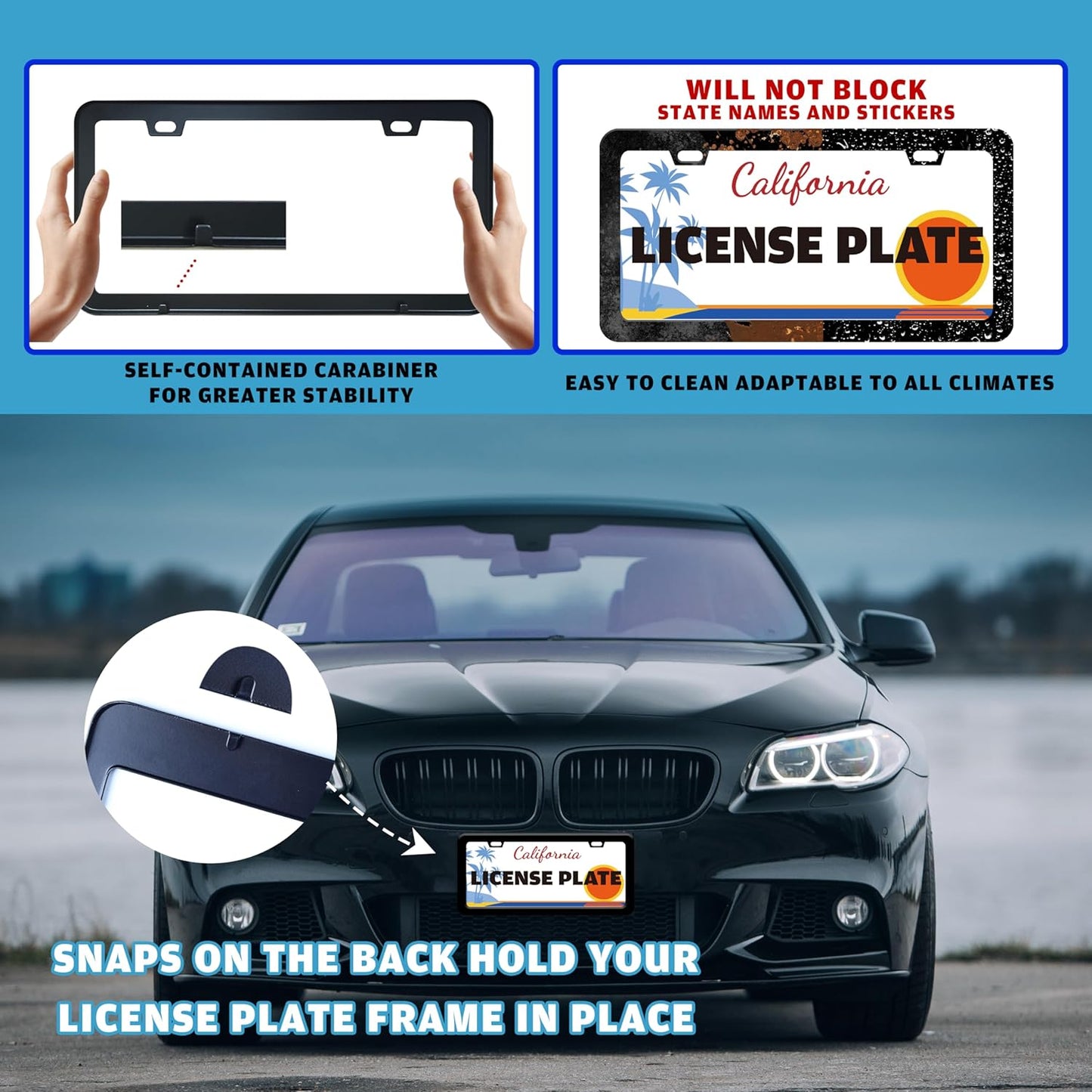 Cat License Plate Frame I Saw That Cat License Plate Holder Paw Animal for Front or Rear Car Tags Stainless Steel Funny Car Decoration with Screws 6.3 X 12.2 in
