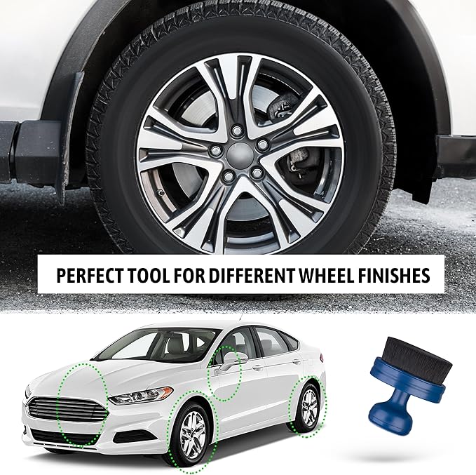 BABYSHEEP Car Tire Shine Applicator,Vegan Tire Shine Brush with Stand for Auto Detailing Cleaning Service,Red+Blue (2pc)