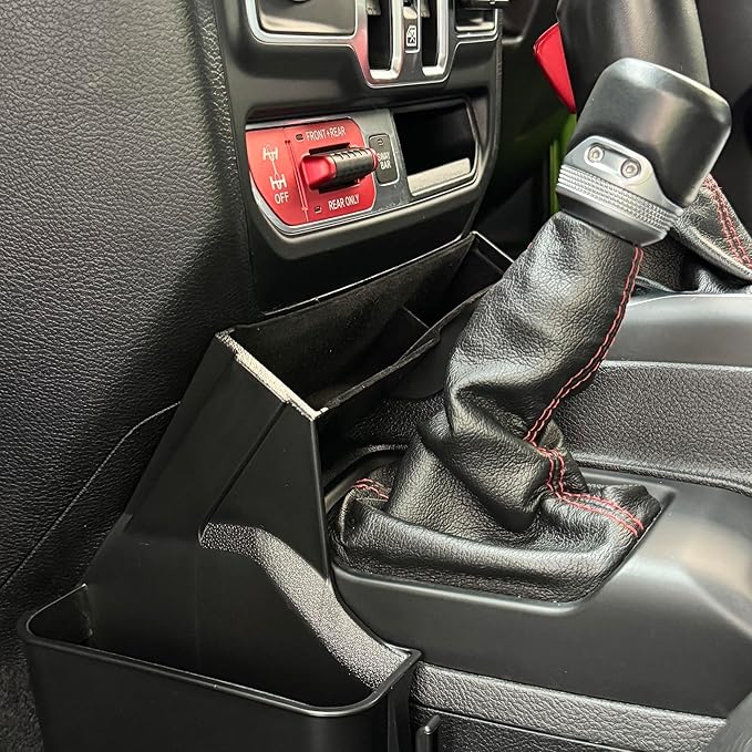 JVMA Center Console Organizer Gear Shift Tray for Jeep Gladiator Accessories and Jeep Wrangler JL JLU 2026 2025 2024-2018 Rubicon Sahara 4xe Storage Box Hook (US Patent) Interior
