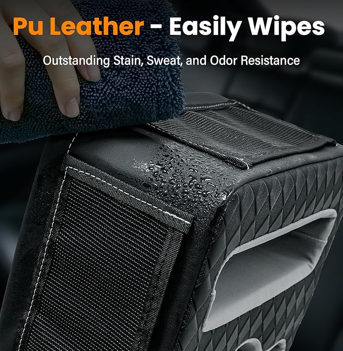 Car Cup Holder, Back Seat Cup Holder for Car, Truck Bed Organizer Boat Couch Bottle Holder Tray Expander Automotive Rear Seat Storage Accessories Pu Leather Fit for Coffee Drink Food